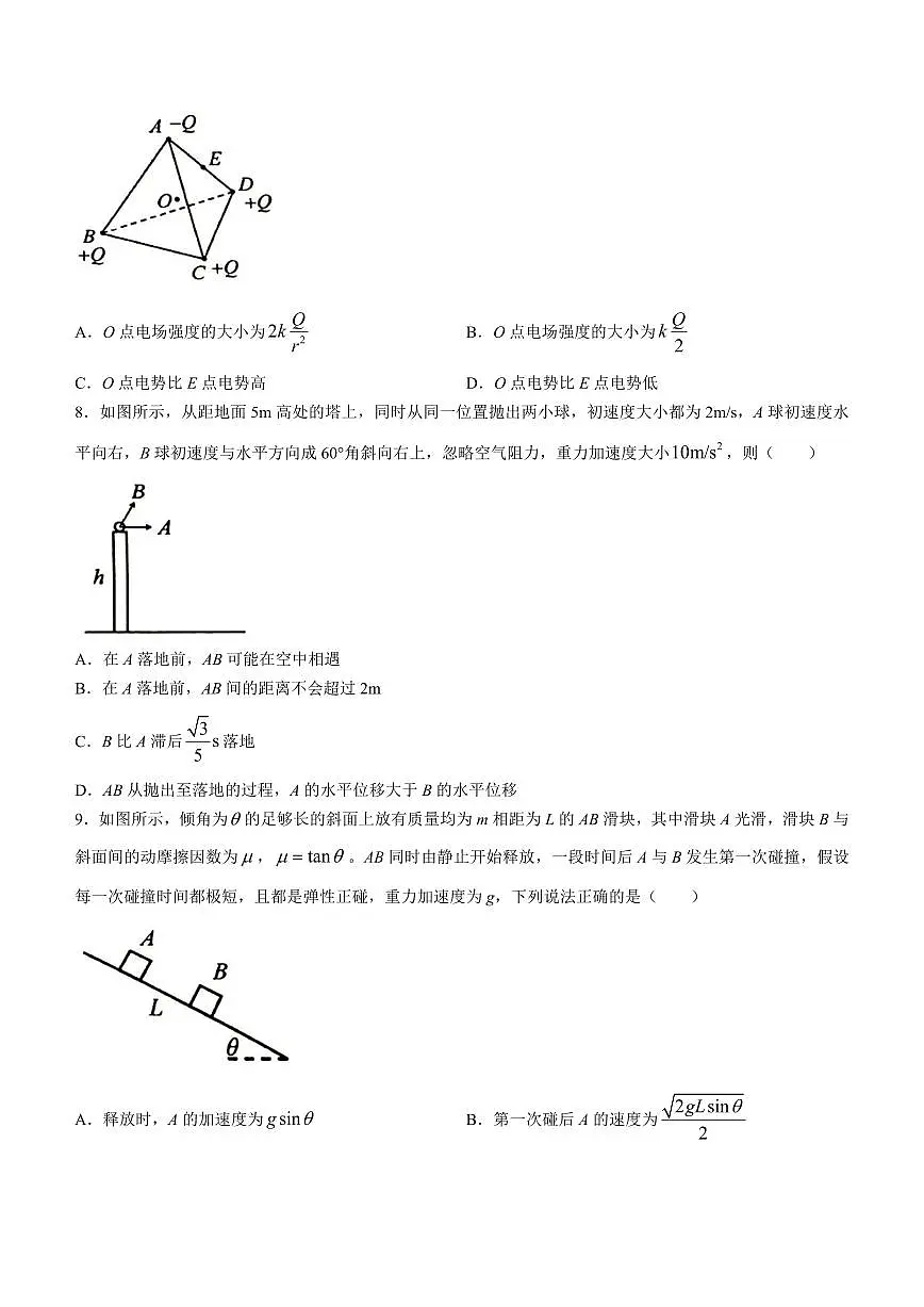 2024届湖南省岳阳市高三下学期二模-物理试卷（含答案）第3页