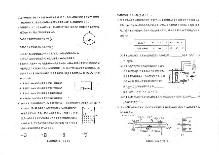 2025届山西省临汾市高三二模物理试卷（PDF版，含答案）第2页