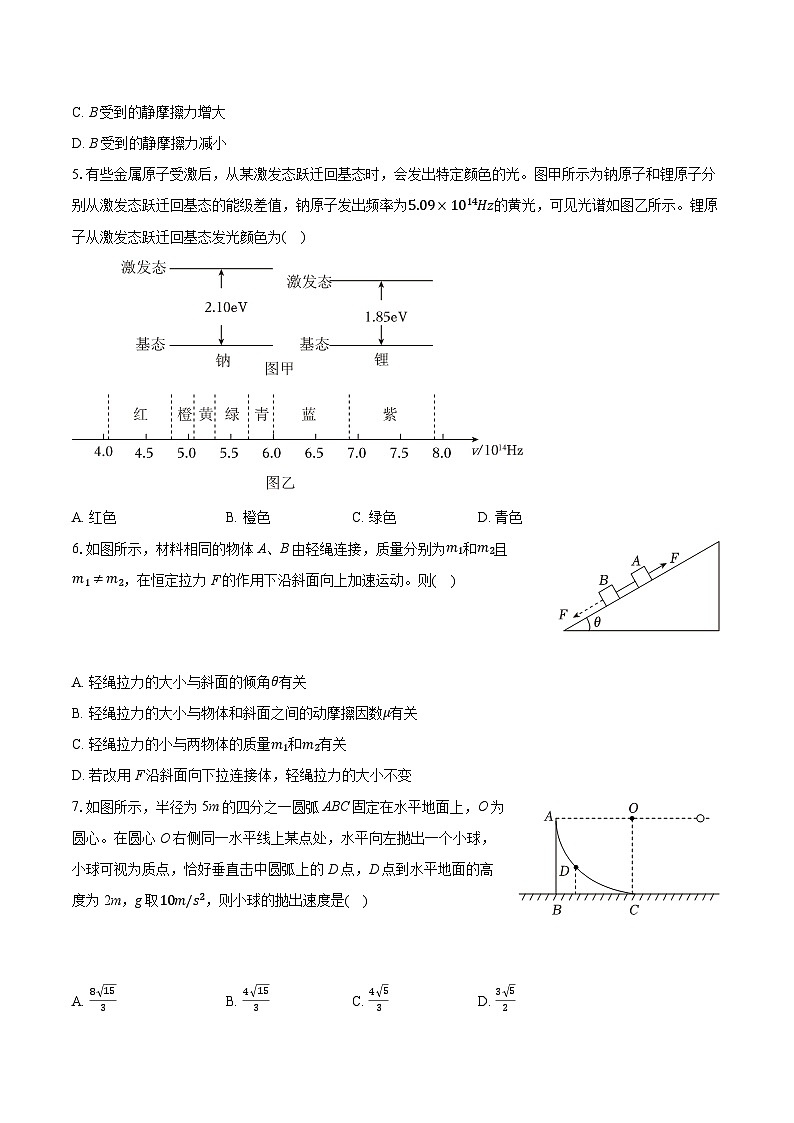 2025年山西省晋中市昔阳中学高考物理四模试卷(含详细答案解析)第2页
