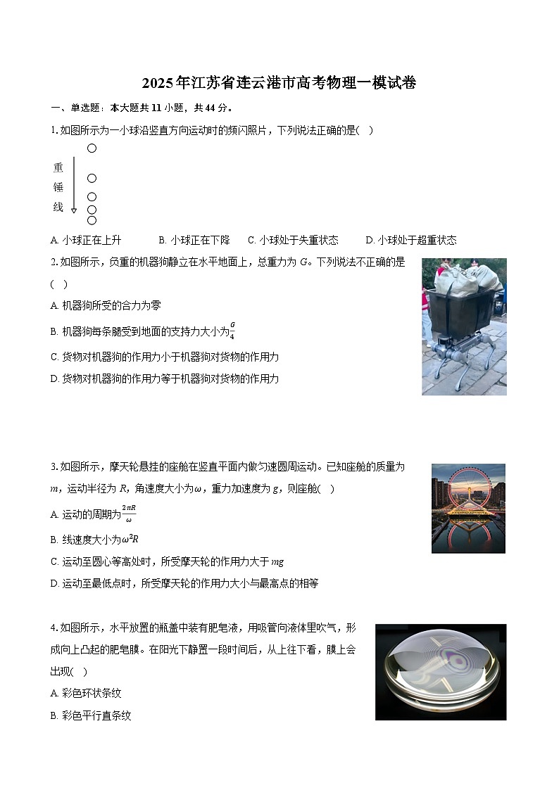 2025年江苏省连云港市高考物理一模试卷(含详细答案解析)第1页