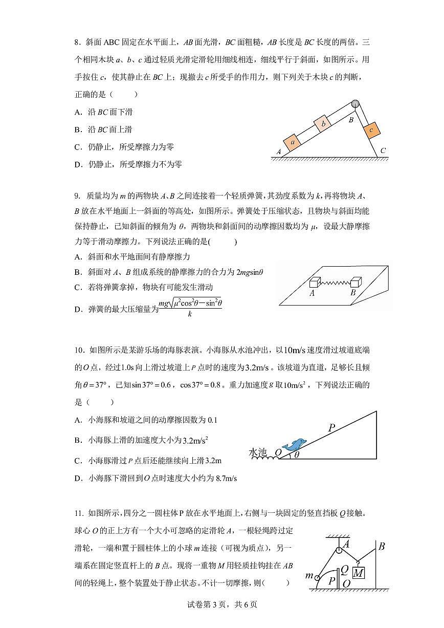 2024届辽宁沈阳高二下学期（期末考）-物理试题（含答案）第3页
