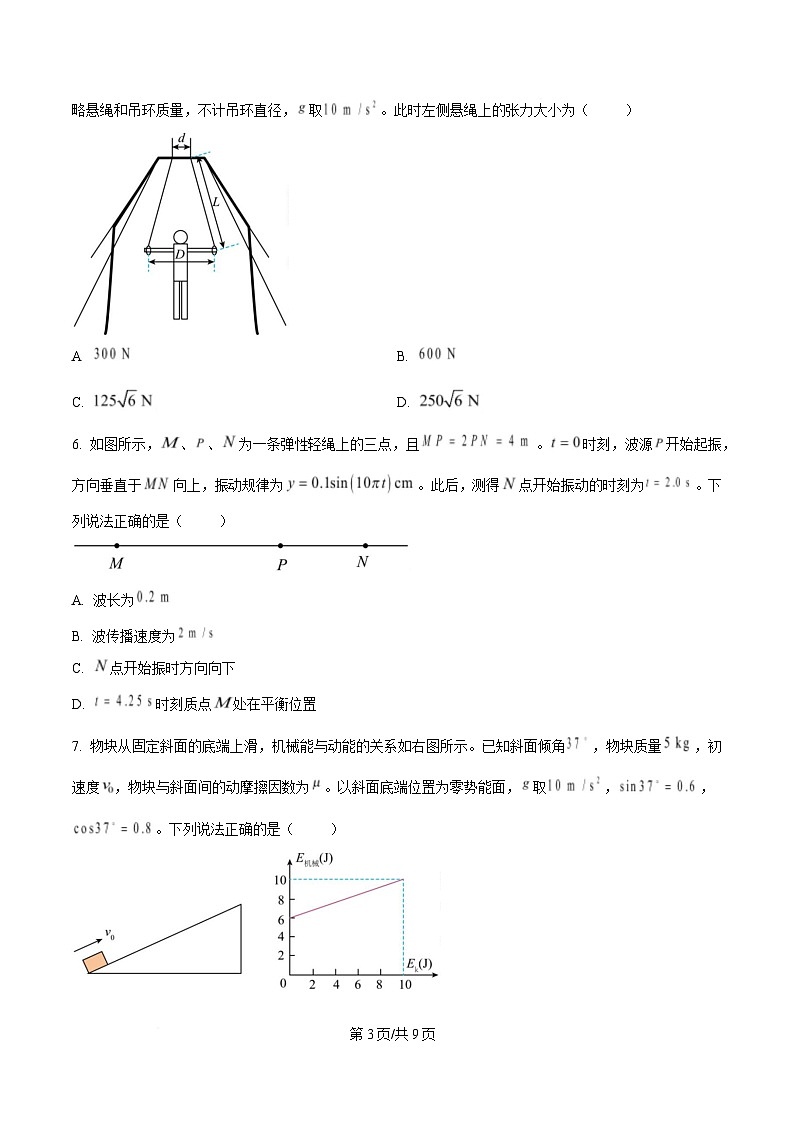 广东省深圳市2025届高三下学期2月一模物理试卷（原卷版）第3页