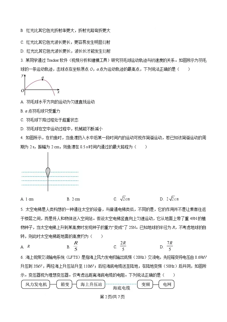 2025届吉林省延边朝鲜族自治州高三下学期一模物理试题（原卷版）第2页