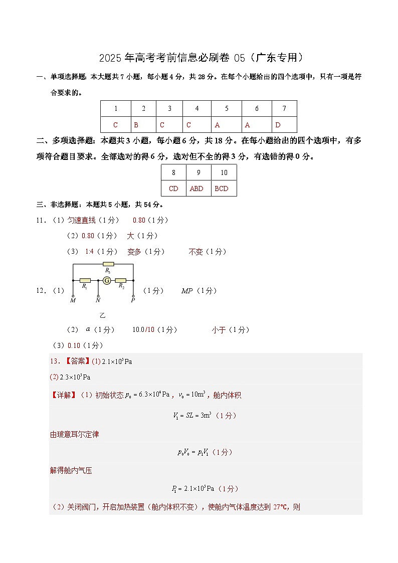 信息必刷卷05（广东专用）（参考答案）第1页