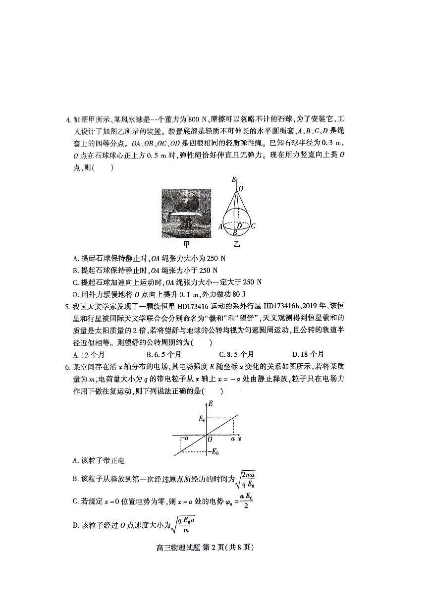 2024届山东省新高考联合质量测评高三下学期3月联考-物理试卷（含答案）第2页