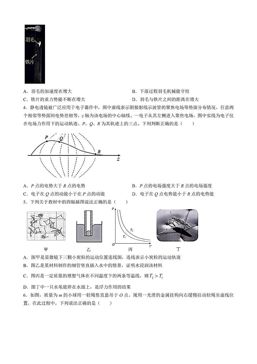 2024届浙江省宁波市高三下学期二模-物理试卷（含答案）第2页