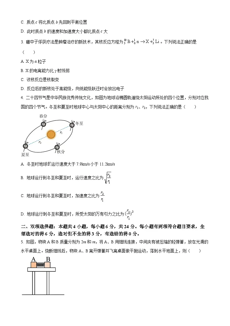 2025届福建省莆田市高三下学期二模物理试题（原卷版）第2页