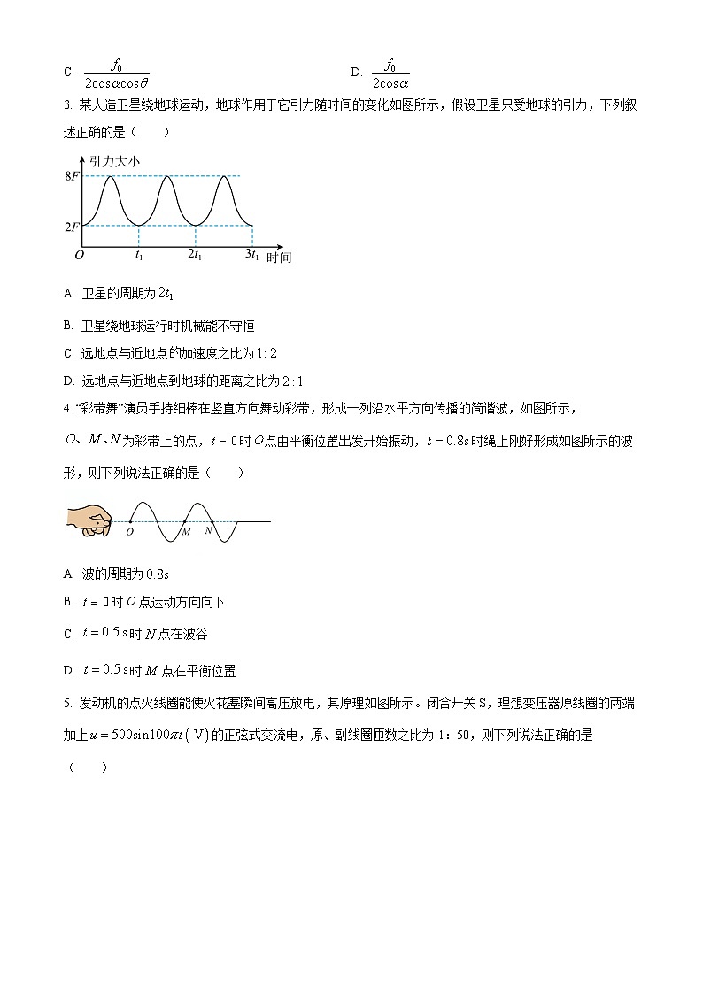 2025届广东省江门市高三下学期一模物理试卷（原卷版）第2页