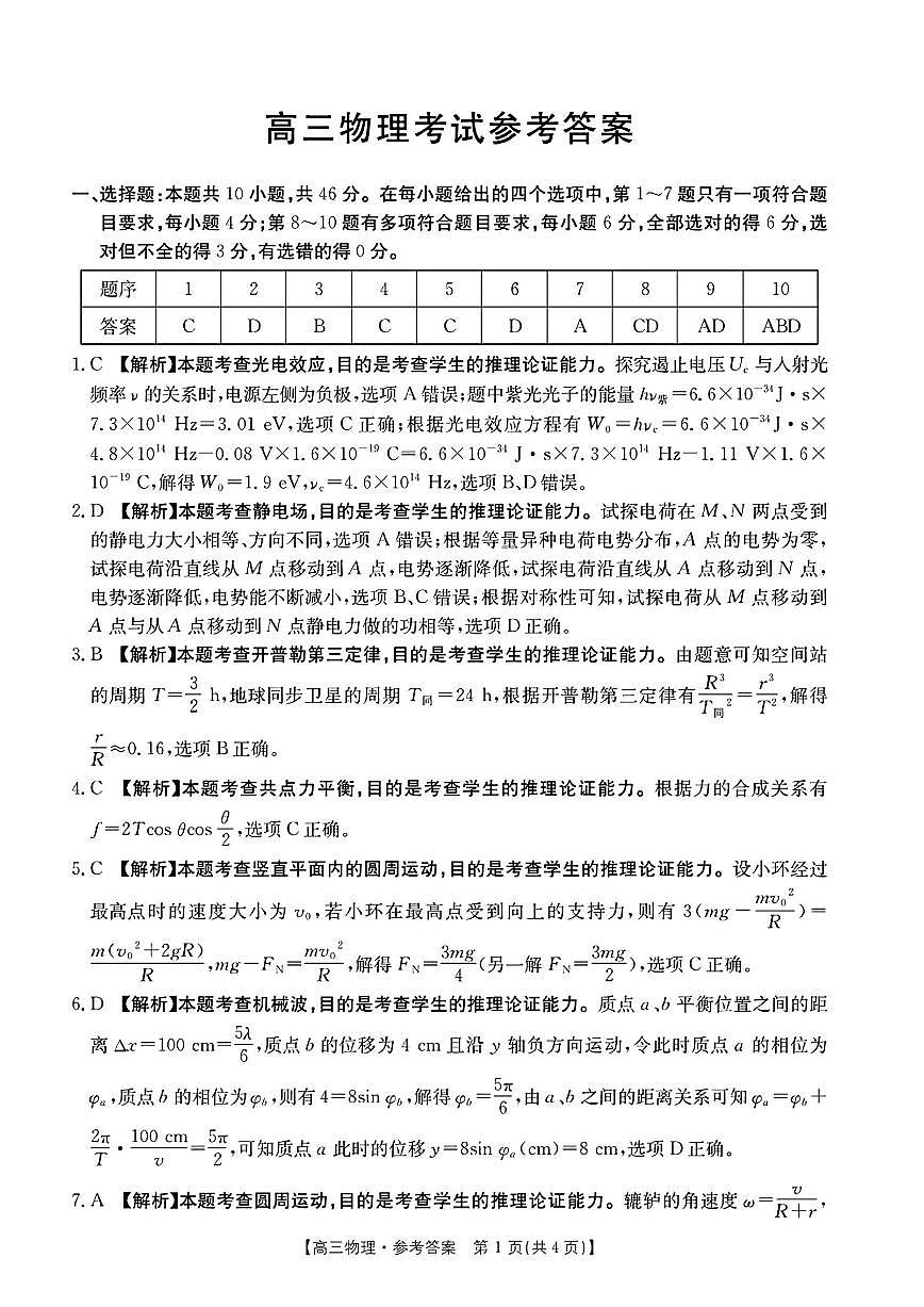 物理答案第1页