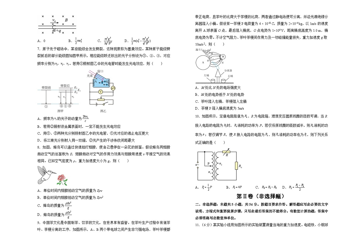 湖南省衡阳市衡阳县第四中学2024-2025学年高三上学期1月期末物理试题（含答案）第2页
