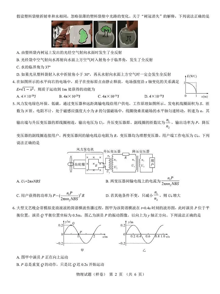2025届高考仿真模拟卷 物理（样卷）.pdf第2页