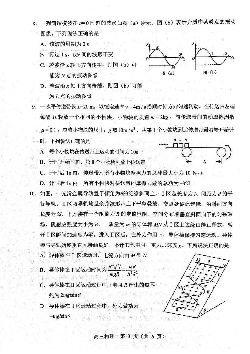 物理试题2025年东北三省四城市联考暨沈阳市高三质量监测（二）第3页