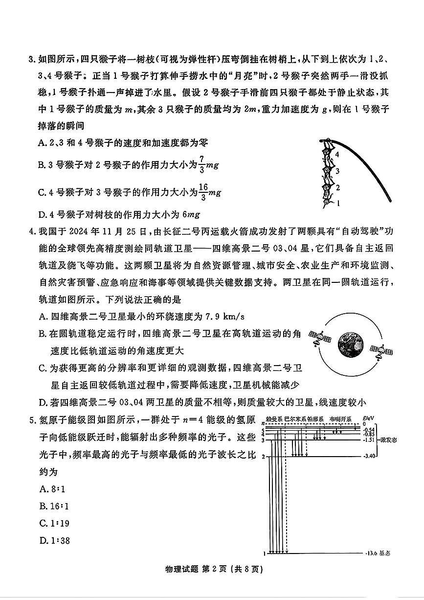衡水金卷2025届高三1月期末联考物理试卷（含答案）第2页