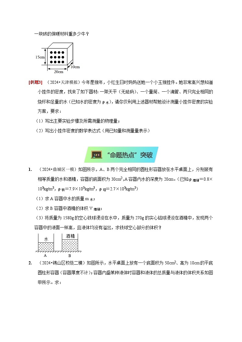 2025年高考物理第二轮专项复习（全国通用）专题02质量与密度问题（学生版）第3页