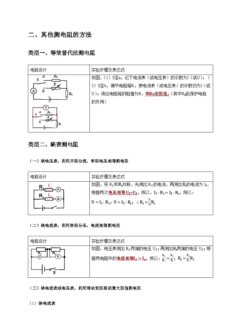 2025年高考物理第二轮专项复习（全国通用）实验16用电流表和电压表测量电阻（教师版）第3页