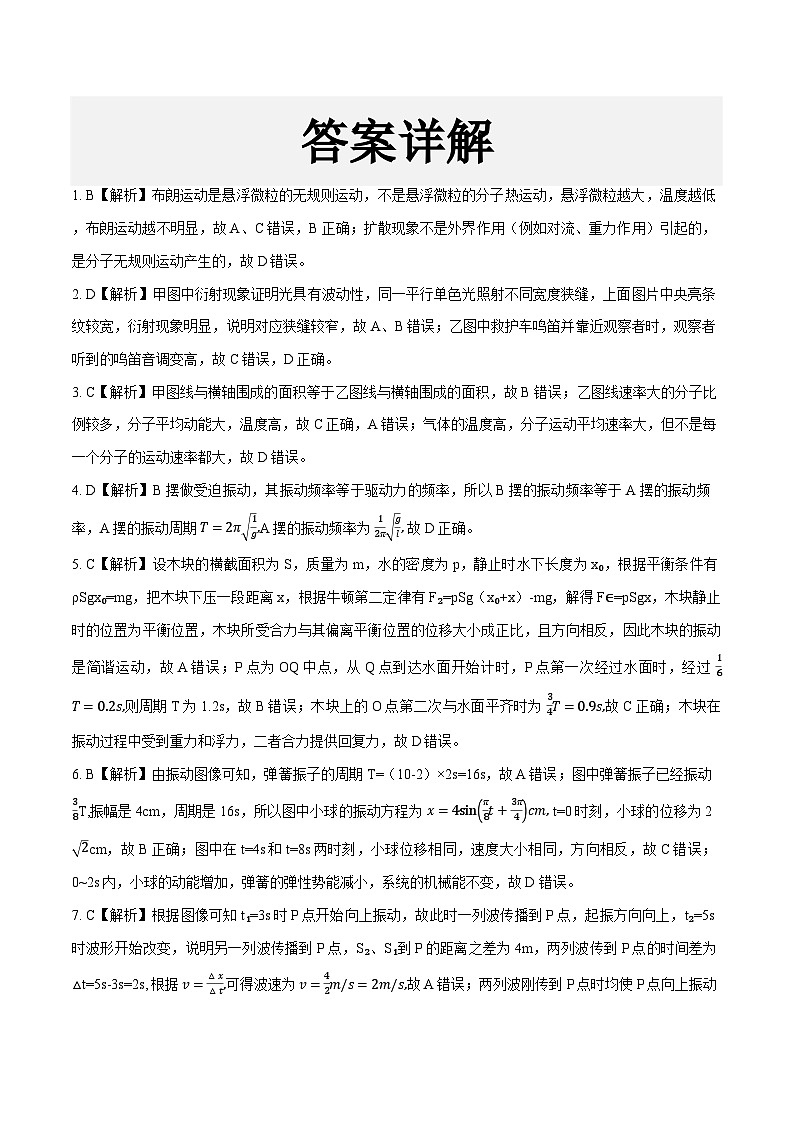 点石联考物理答案详解第3页
