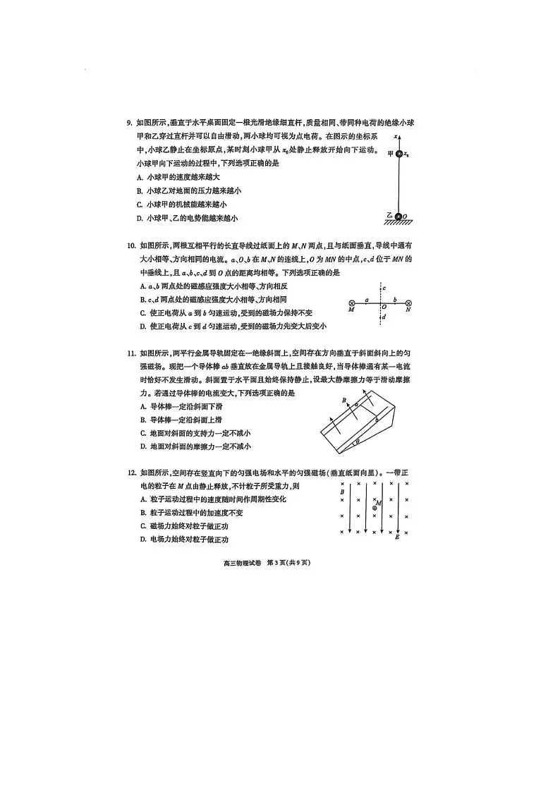 北京市朝阳区2024-2025学年高三第一学期期末质量检测考试物理试卷含答案第3页