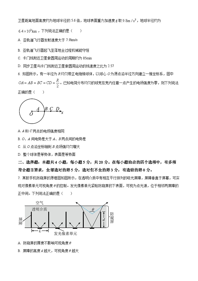 2025届湖南省“一起考”大联考高三下学期一模物理试题（原卷版+解析版）第3页