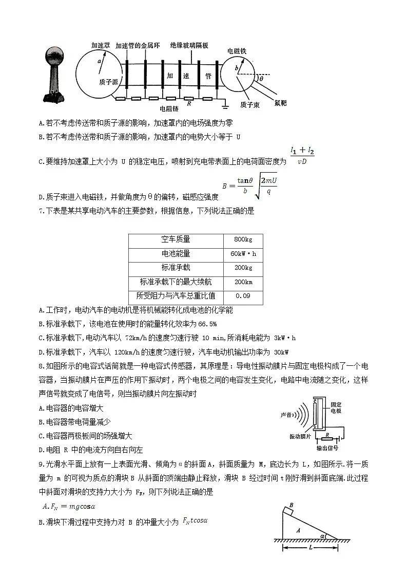 陕西省铜川市2023-2024学年高三上学期第一次模拟考试 物理 含解析第3页