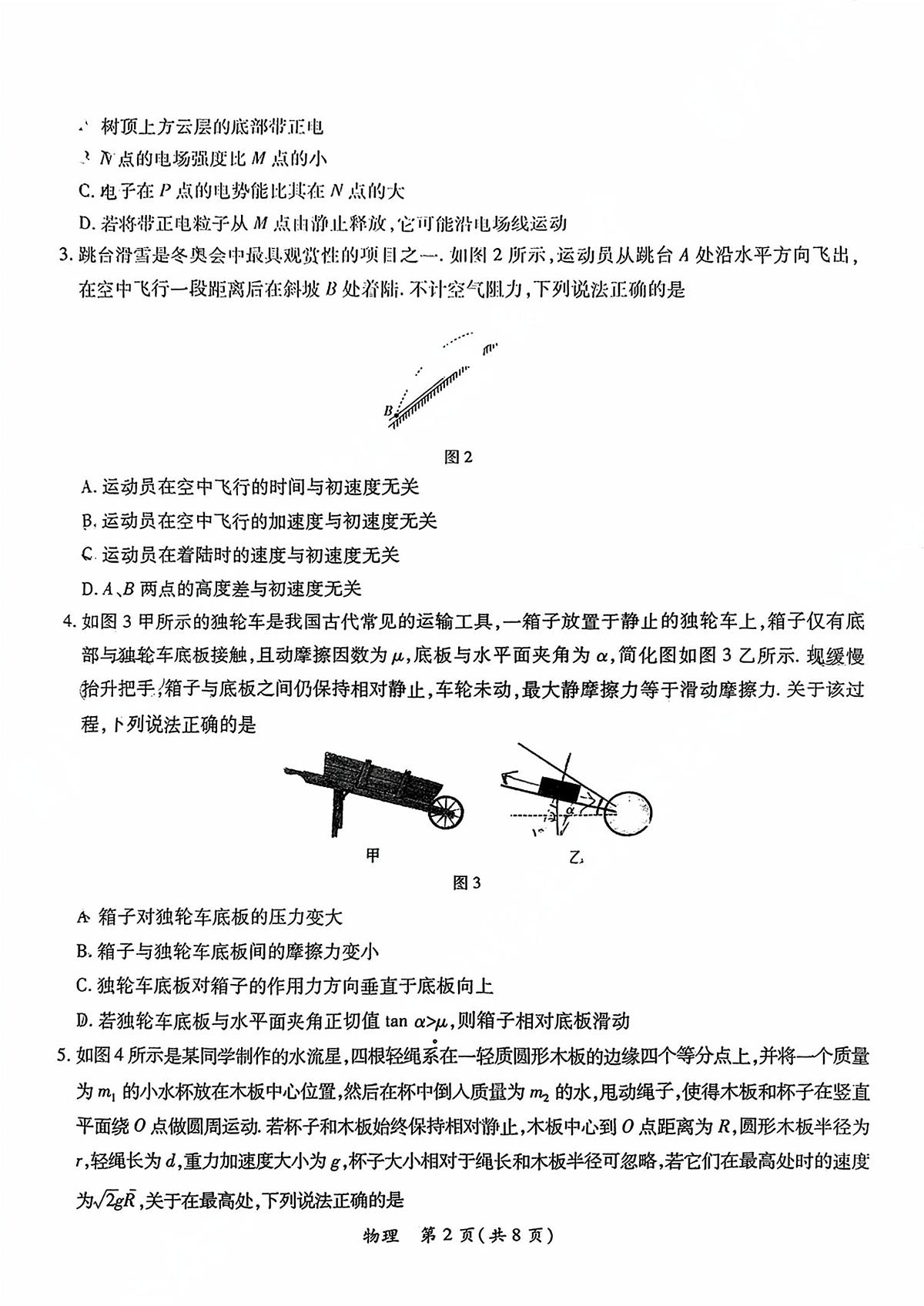 广东省茂名市2024-2025学年高三第二次综合测试物理试题第2页
