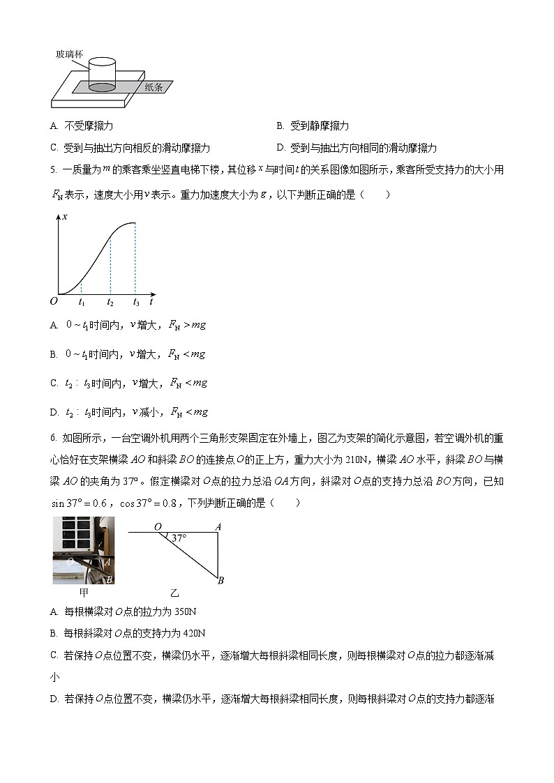 辽宁省丹东市2024-2025学年高一上学期期末教学质量调研测试物理试卷  Word版无答案第2页