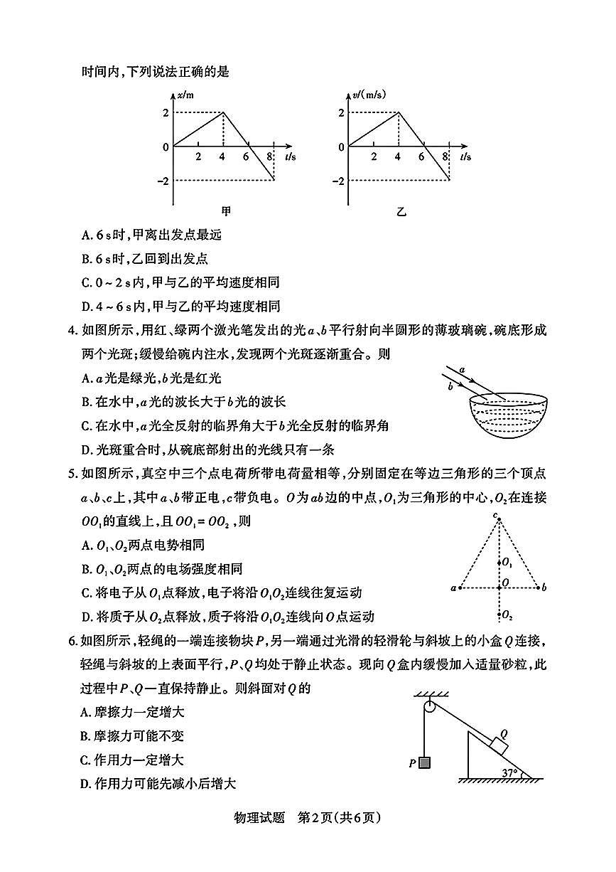 2025届山西省高三下学期考前适应性测试启航（一模）物理试卷（含答案）第2页