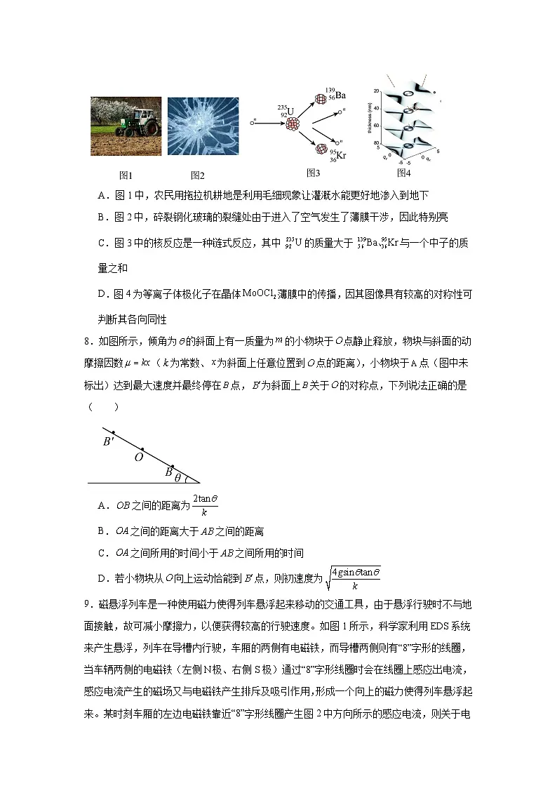 2025届浙江省绍兴市高三下学期三模物理试题（附答案解析）第3页