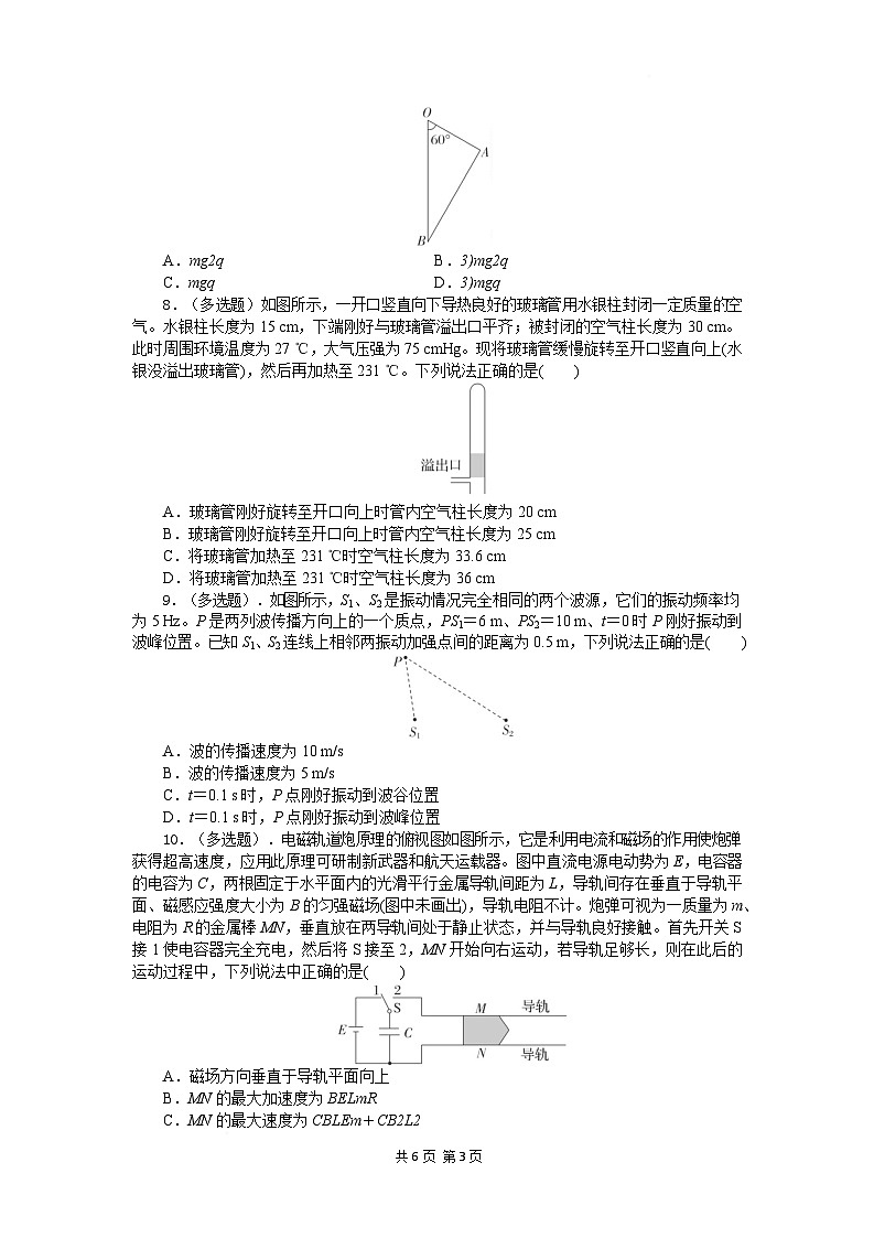 2025届湖北省武汉六中等部分高中协作体高三下学期4月期中联考物理试题 （解析版）第3页