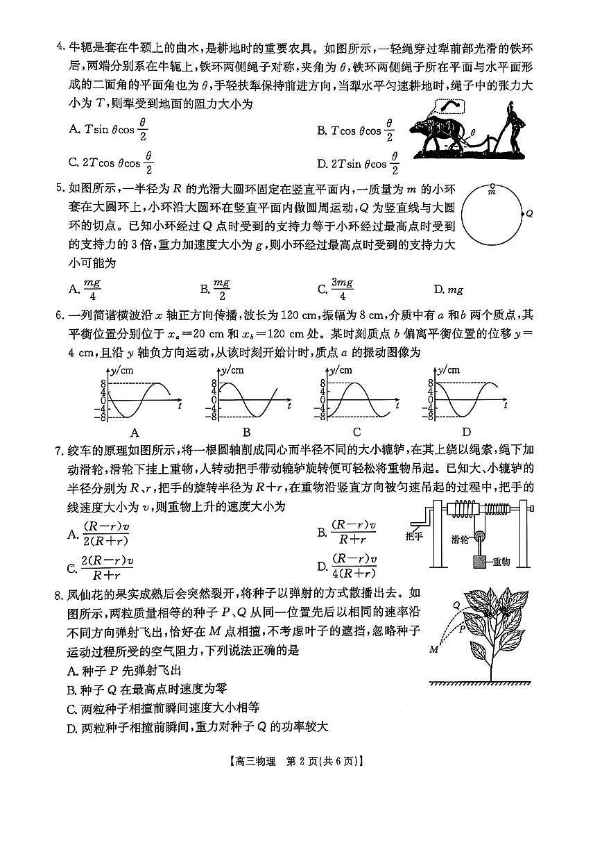 2025届全国优创名校金太阳高三4月联考物理试题第2页