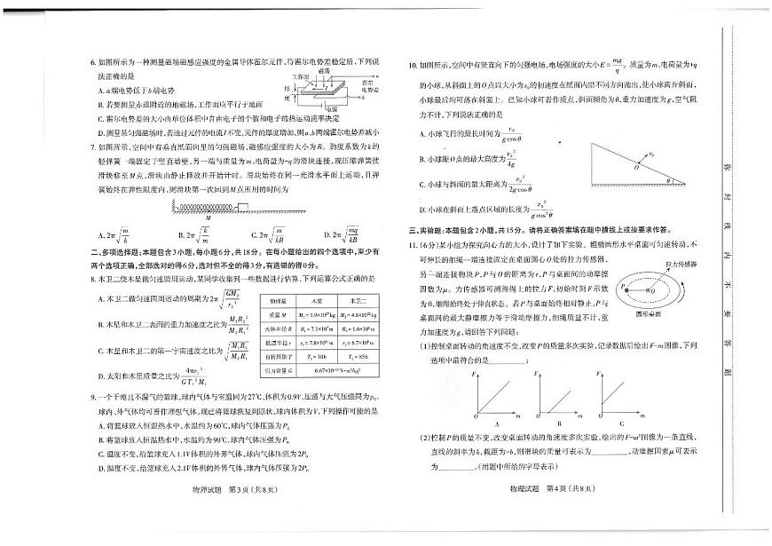 山西省太原市2025年高三年级模拟考试（一）物理试卷（含答案）第2页