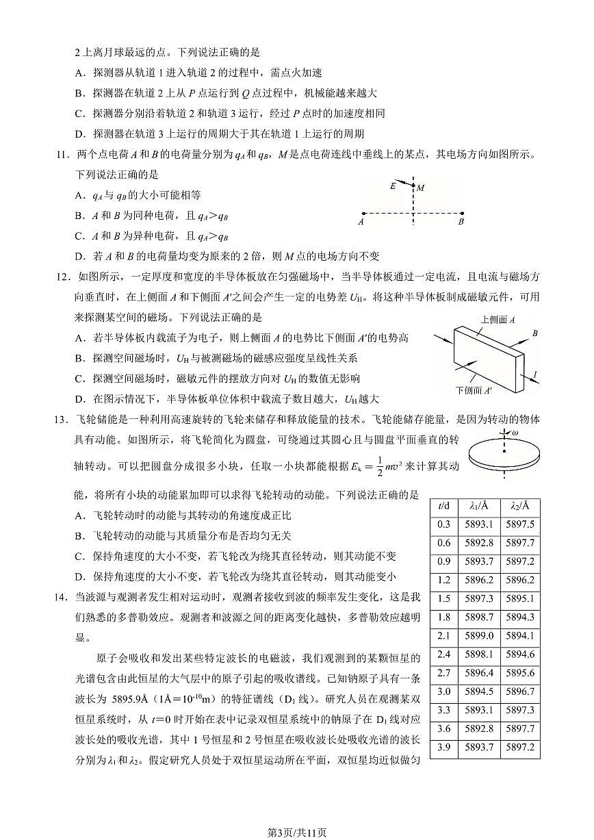 2025北京海淀高三一模[高考模拟]物理试卷（教师版）第3页