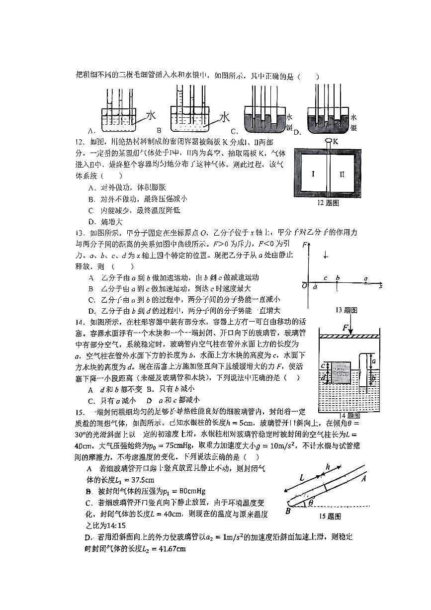 2025北京人大附中高二下学期4月月考考物理试卷（教师版）第3页
