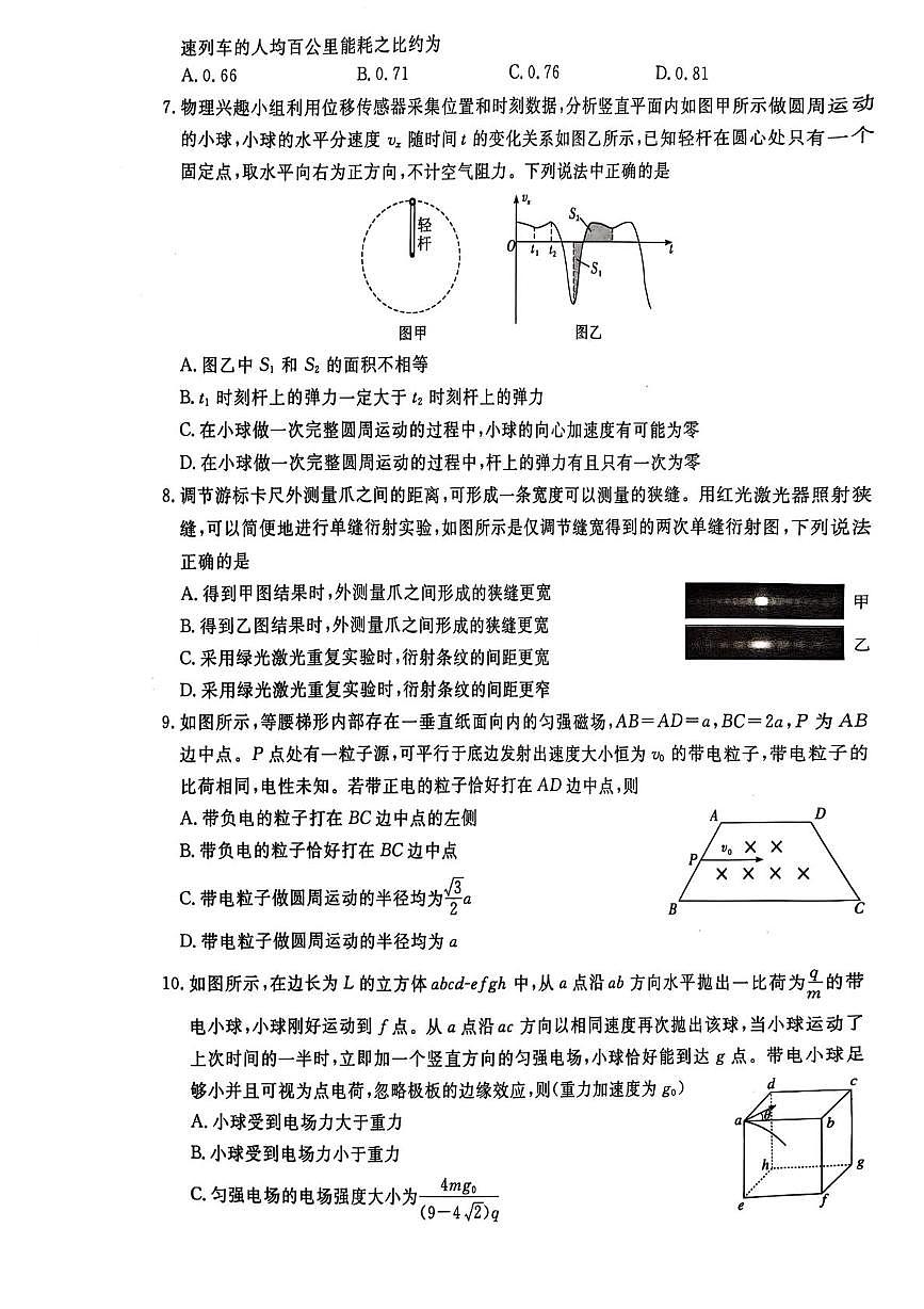 江西省赣州市十八县（市、区）二十五校2025届高三下学期期中联考物理试卷（含答案）第2页