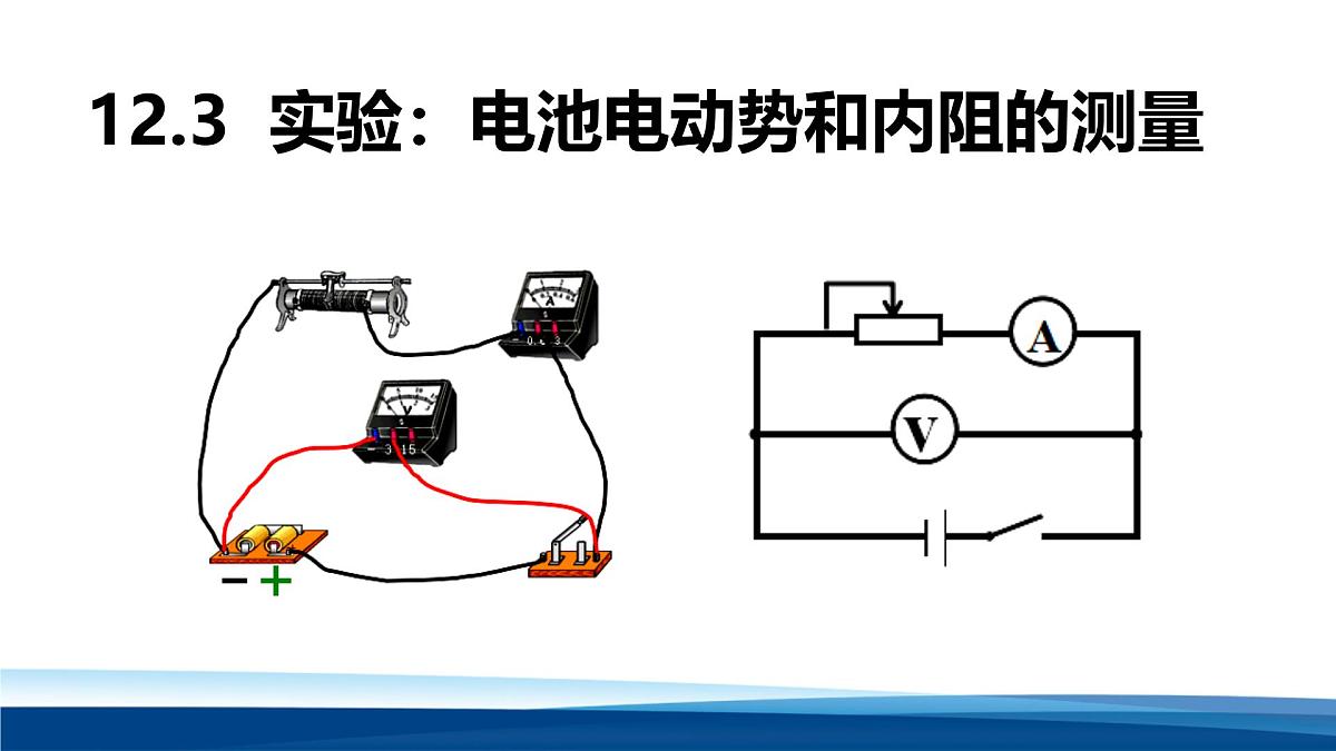 人教版高中物理必修三 12-3实验：电池电动势和内阻的测量 课件第1页