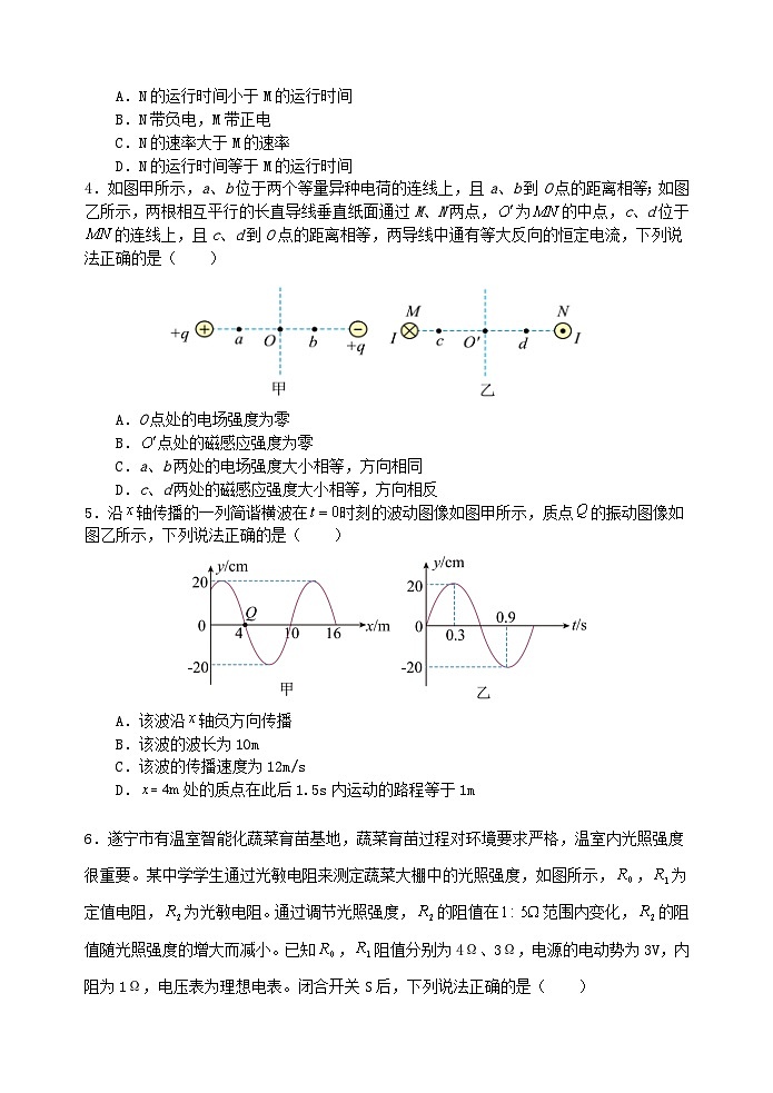 四川省遂宁市2023_2024学年高二物理下学期3月月考试题无答案第2页