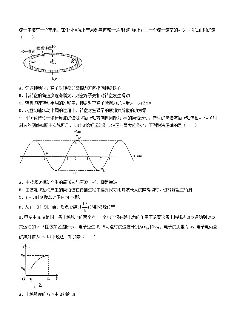天津市河西区2024届高三物理下学期一模试题第3页
