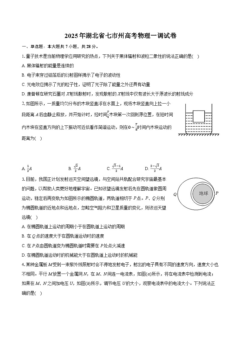 2025年湖北省七市州高考物理一调试卷（含详细答案解析）第1页