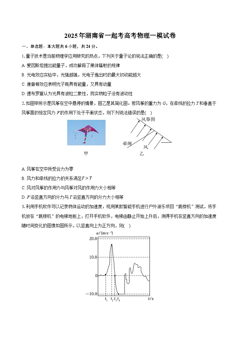 2025年湖南省一起考高考物理一模试卷（含详细答案解析）第1页