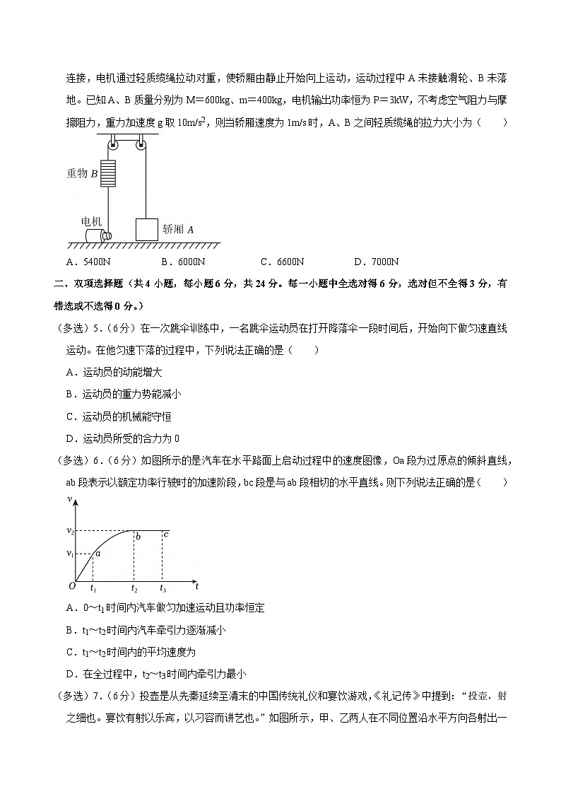 2023-2024学年福建省福州市六校联考（铭选、平潭、漳州）高一（下）期中物理试卷第2页
