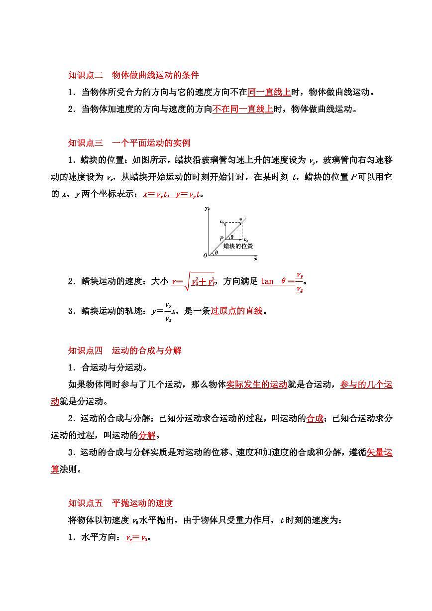 专题02 抛体运动 圆周运动（考点清单）（解析版）2024-2025学年高一物理下学期期中考点大串讲（鲁科版2019必修第二册）第2页