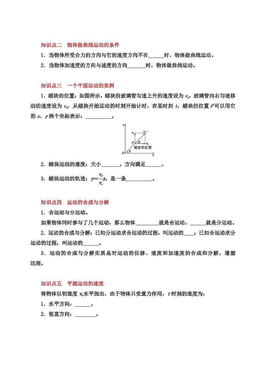 专题02 抛体运动 圆周运动（考点清单）（原卷版）2024-2025学年高一物理下学期期中考点大串讲（鲁科版2019必修第二册）第2页