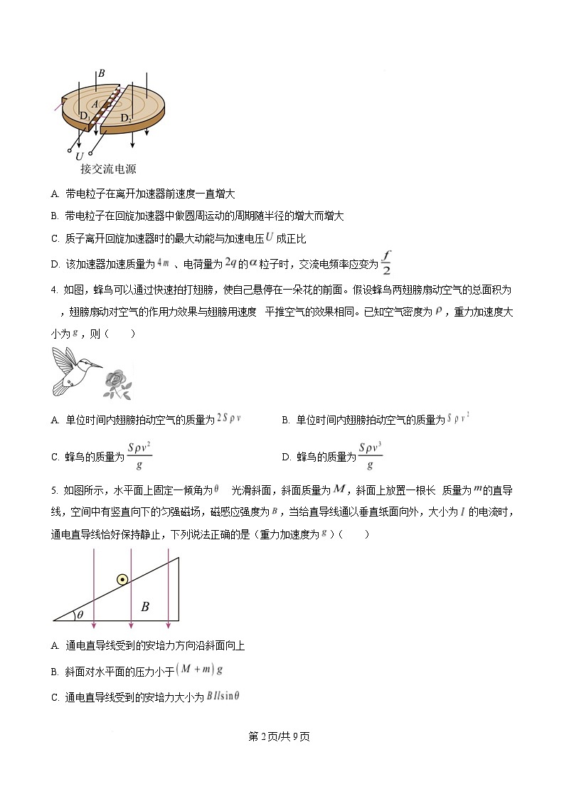 四川省南充市南充高级中学2024-2025学年高二下学期4月月考物理试题（原卷版）第2页