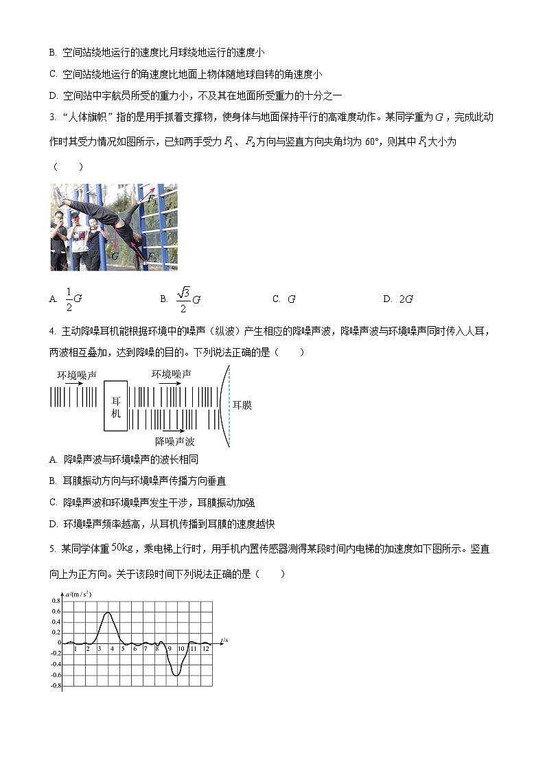 2024届广东省佛山市普通高中高三上学期教学质量检测（一）物理试卷（含答案）第2页