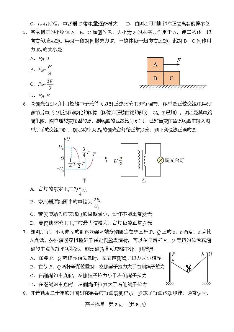 海南省文昌中学2024-2025学年高三第五次月考（4月）物理试题第2页