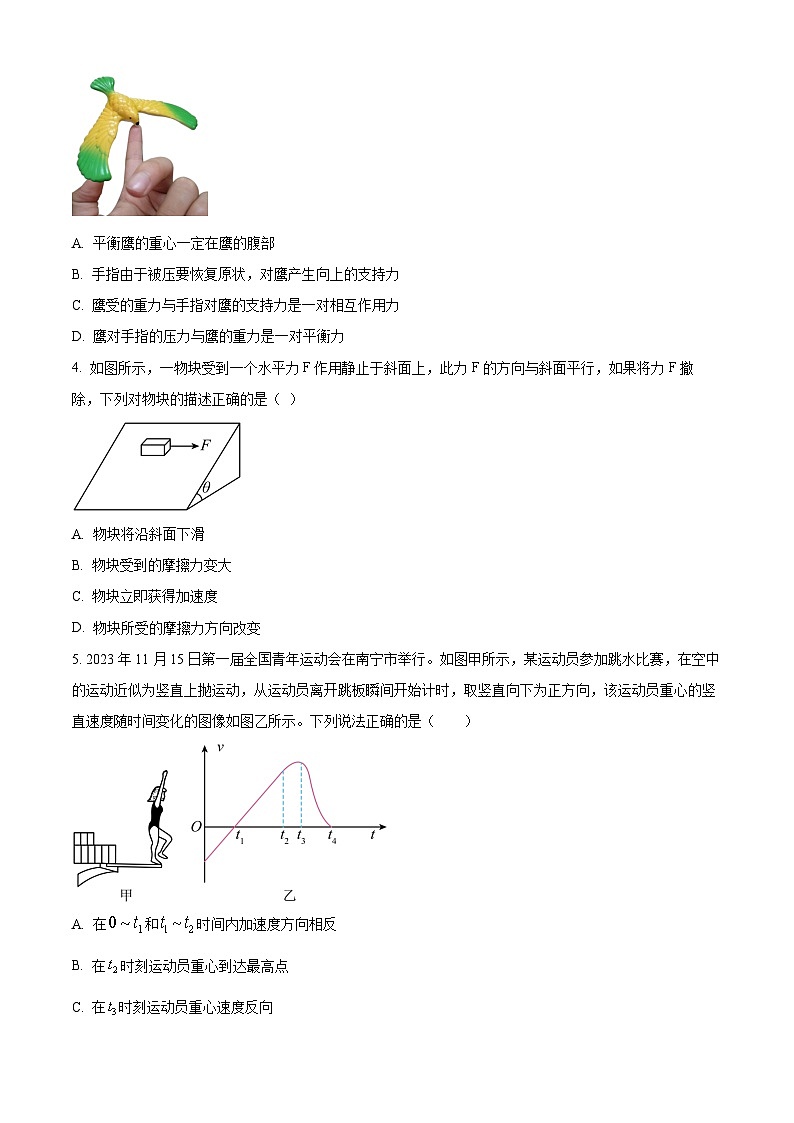 湖南省邵阳市2023-2024学年高一上学期1月期末物理试题（含答案）第2页