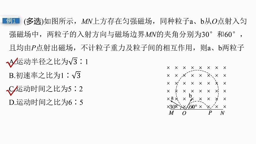 第十一章　第59课时　专题强化：带电粒子在有界匀强磁场中的运动第7页