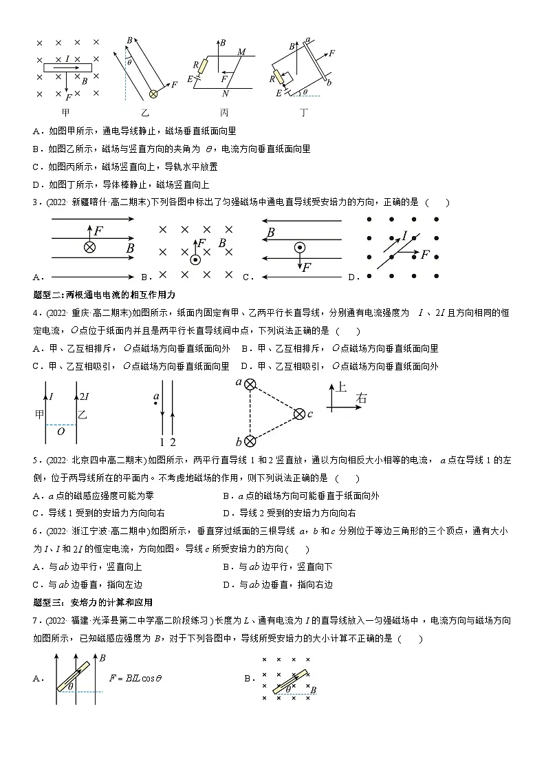 1.1 磁场对通电导线的作用力-高二物理精讲与精练高分突破考点专题系列（人教版2019选择性必修第二册）第2页