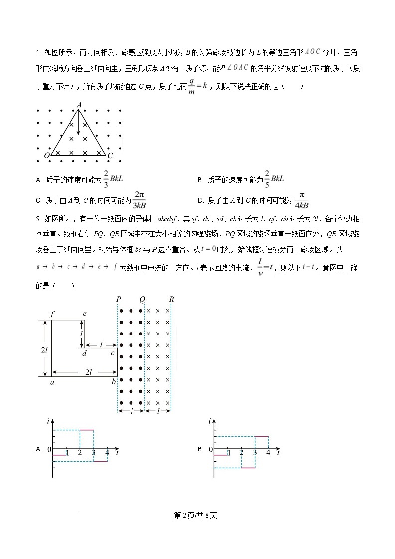 湖南省长沙市雅礼集团2024-2025学年高二下学期3月月考物理试卷（原卷版）第2页