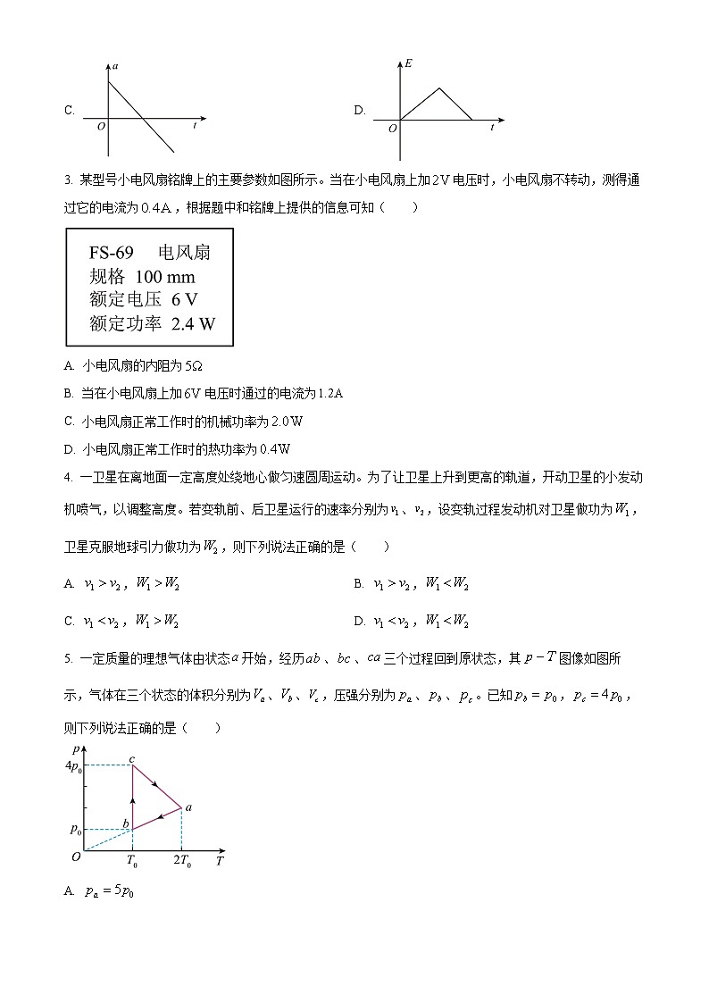 2025届贵州省铜仁市高三下学期3月模（高考模拟）拟考试物理试题（原卷版+解析版）第2页