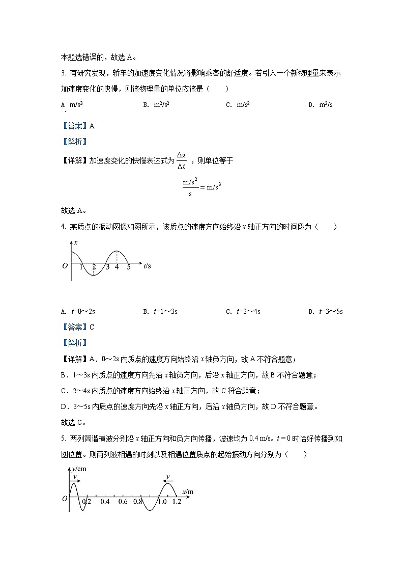 上海市黄浦区2022届高三上学期期终调研测试（一模）+物理 含解析第2页